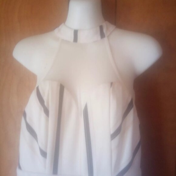 L'atiste Women's White Striped Romper Size S - Picture 3 of 4